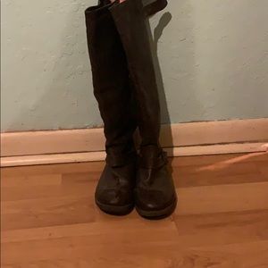 Brown heeled boots
